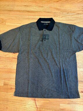 NWT Vintage Stylo Golf Men's XL Geometric Cotton Polo Shirt Y2K